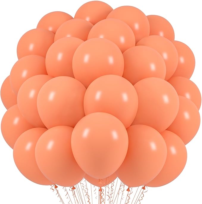Voircoloria 66pcs Peach Pastel Orange Latex Party Balloons, 12inch | by Voircoloria