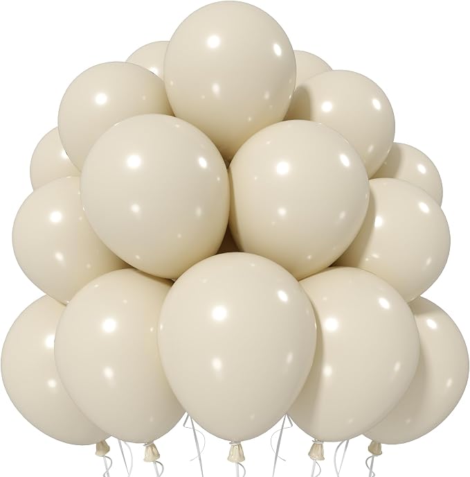 Jobkoo Sand White Balloons 12 Inch by Jobkoo