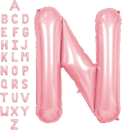 SUWEN 40 Inch Pink Large N Letter Balloons Big Foil Helium A-Z | Jumbo Mylar by SUWEN