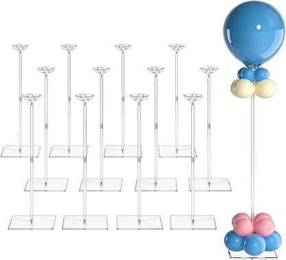 12 Pack Clear Acrylic Balloon Stand 23.6 inch Party Centerpiece by HEKORE