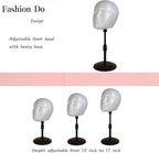 2 PACKS Adjustable wig or hat styrofoam mannequin head holder stand (13”to 17”)