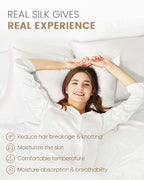 THXSILK Set of 2 100% Silk Pillowcase for Hair and Skin, Both Sides Grade 6A+ Mulberry Silk Pillow Case with Hidden Zipper, Soft and Smooth White Pillowcase, Queen Size 20"x30"