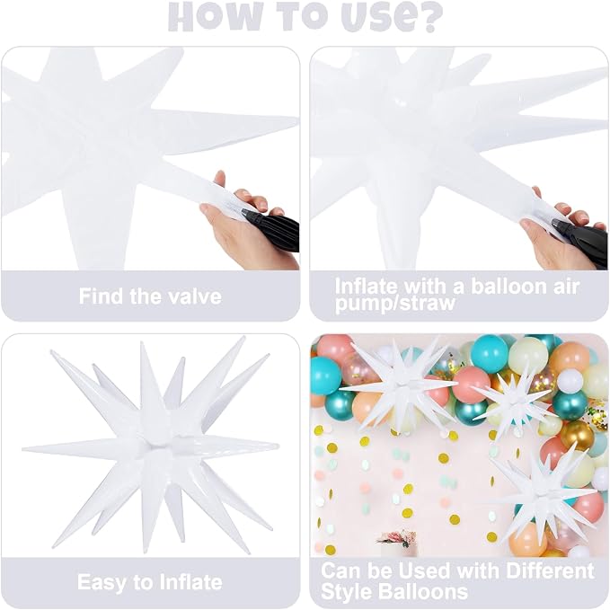 10 Pcs Star Balloons Explosion Balloons Foil Cone Balloon Magic - Image 7
