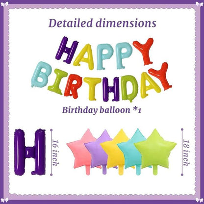 Colorful Happy Birthday Letter Balloon Banner Set Paired - Image 2