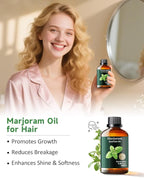 Pure Marjoram Essential Oil, Mumianhua Natural Herbaceous Oil for Bedroom Serenity & Natural Shield, Aromatherapy for Evening Ease, Outdoor Protection, Diffuser, Massage & Skin Care, 3.38 Fl Oz