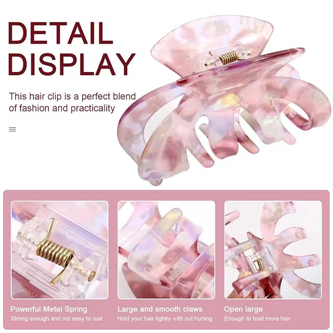 Jayongnee Clips for Women - Octopus Claw Clip - Hair Clips for Long and Thick Hair, Non-Slip Big Claw Strong Hold Hair Unbreakable 3 PCS (claw clip-B)