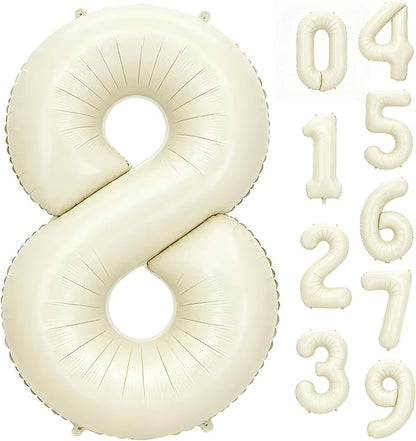 40 Inch Beige Number 8 Foil Balloon by Unknown