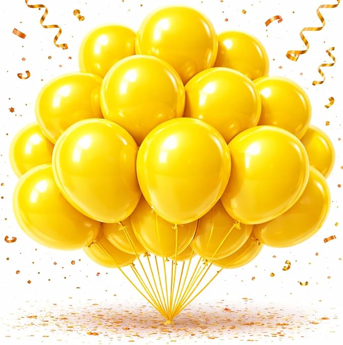 Yellow Balloons 100 Pack, Latex Party Balloons, 12 Inch Round Helium Yellow by Tamodan+for+better