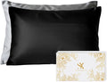 Mulberry Silk Pillowcase for Hair and Skin, Luxury Double Sided Pure Silk Pillowcase, 29x19 Inches, 1Pc (Black)