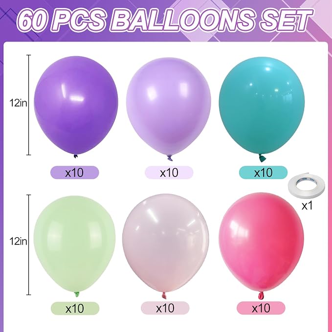 Pink Purple and Blue Balloons - Image 2