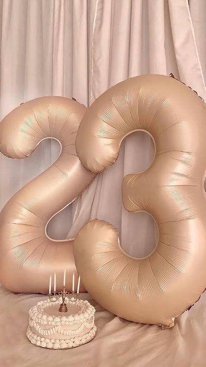 Light Brown Number 3 Balloon 40 inch, 3rd Birthday Party Balloons Decoration | - Image 4
