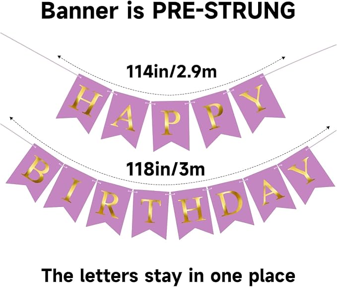 Happy Birthday Banner Birthday Party Banner NO DIY Happy Birthday Sign | - Image 3