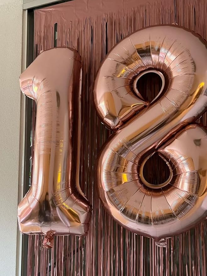 40 Inch Number 27 Balloon for 27th Year Old Birthday Decorations, Rose Gold | - Image 4
