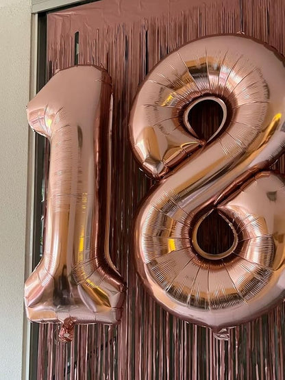 40 Inch Number 27 Balloon for 27th Year Old Birthday Decorations, Rose Gold | - Image 4