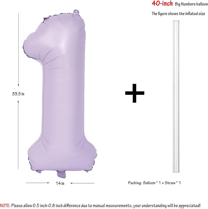 40 In Matte Purple Number Balloons Helium Foil Mylar Balloon Digital 1 | Perfect - Image 2