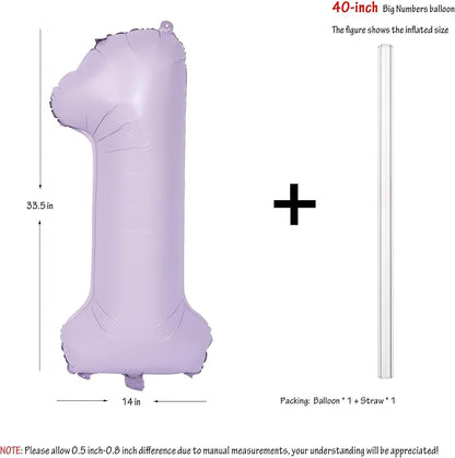 40 In Matte Purple Number Balloons Helium Foil Mylar Balloon Digital 1 | Perfect - Image 2