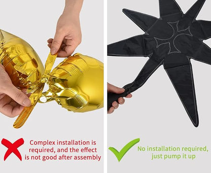 TONIFUL 4 Pcs Explosion Star Balloons Black Foil Balloon Party Decorations | 22 - Image 3