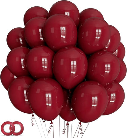 100pcs Burgundy Balloons 12inch Dark Red Maroon Party Latex Balloons by ASIYUHY