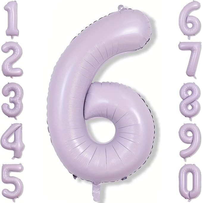 Cream Purple Number 6 Balloon 40 Inch, Foil Digit by Unknown