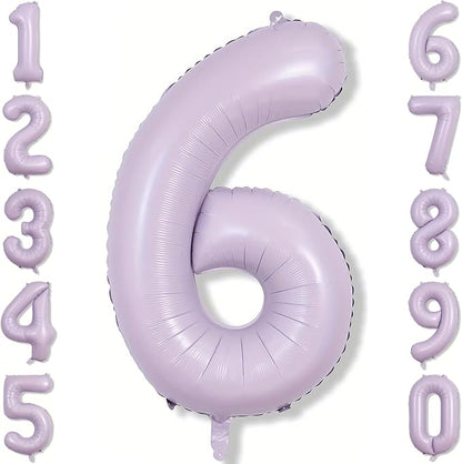 Cream Purple Number 6 Balloon 40 Inch, Foil Digit by Unknown