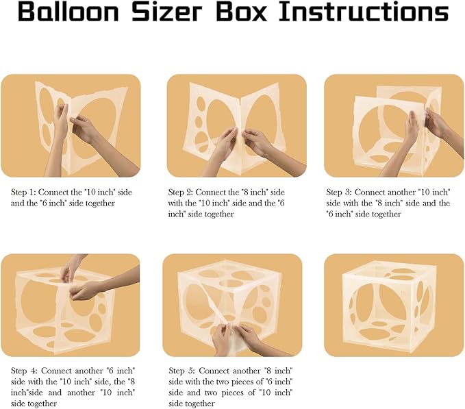 Auihiay 18 Holes Balloon Sizer Box Cube, 2-10 Inch Balloon Sizer | Collapsible - Image 4