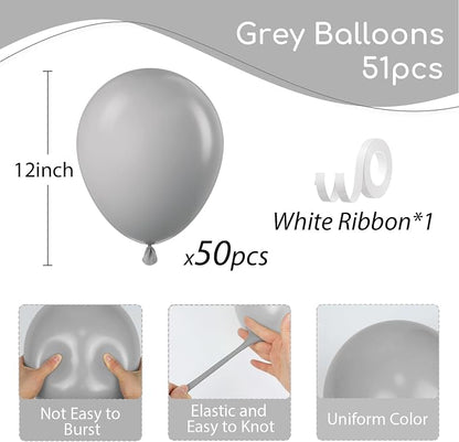 Gray Balloons 12 inch, Baby Shower, Anniversary Party Decorations - Image 2