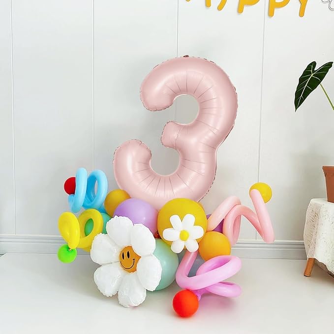 40 inch Pink Number Balloon Light Pink 9 Balloon Matte pink Number 9 Balloon - Image 5