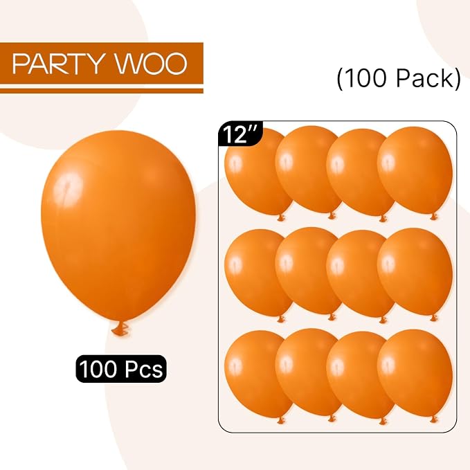 PartyWoo Burnt Orange Balloons 100pcs 12 Inch Terracotta Rust Fall Color Autumn - Image 7
