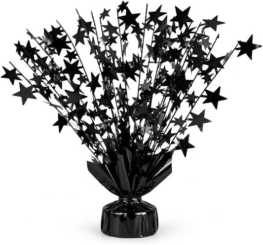 PMU Bursting Star Metallic Foil Spray Centerpiece- Metallic Black Balloon by PMU