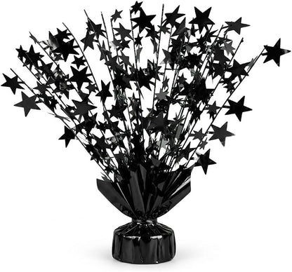 PMU 6 Pack Bursting Star Metallic Foil Spray Centerpiece- Metallic Black by PMU