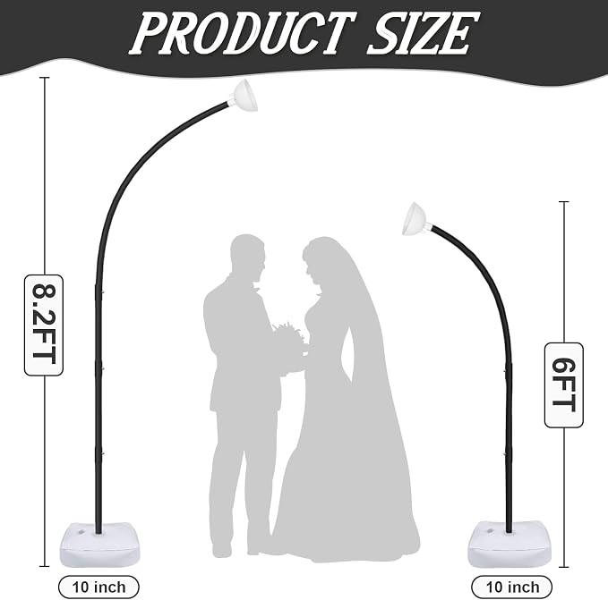 AerWo Black Balloon Arch Kit, 8.2ft & 6ft Half Balloon Arch Stand - Image 3