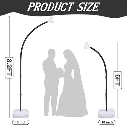 AerWo Black Balloon Arch Kit, 8.2ft & 6ft Half Balloon Arch Stand - Image 3