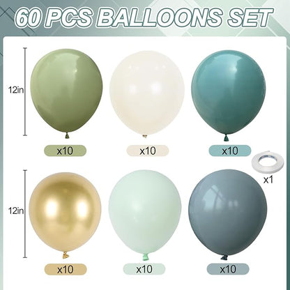 Sage Green and Blue Balloons - Image 2