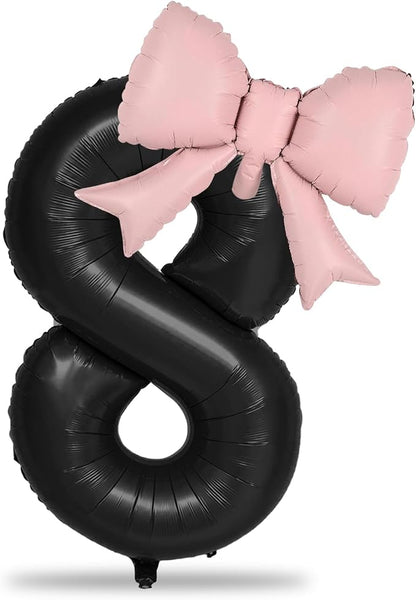 40 Inch Black Number 8 Balloons - Image 9