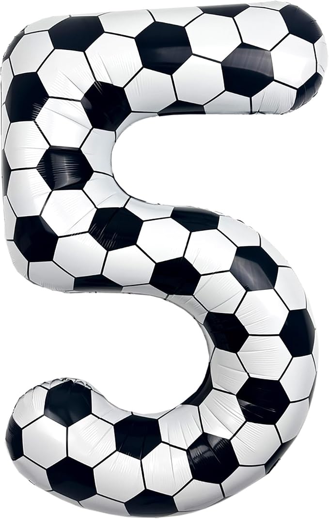 40 Inch Soccer Number 5 Foil Balloon, Soccer Birthday Party Decorations | by Unknown
