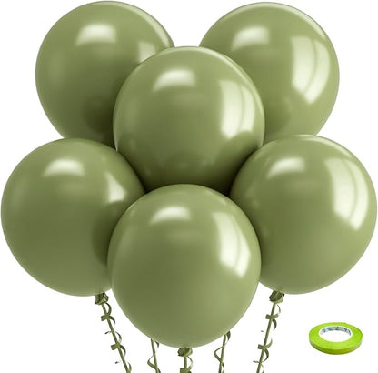 Bezente Sage Green Balloons 18 Inch 30 Pack Latex Large Thick | Olive Green Big by Bezente