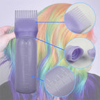 4 Pack Root Comb Applicator Bottle, Hair Oil Comb Applicator for Hair Dye, Shampoos, Salons (White+Purple)