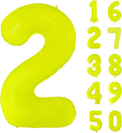 Fluorescent Yellow Number Balloon 40 inch Giant Foil Helium Balloons Yellow by Yeodong