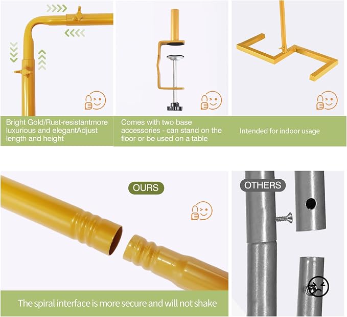 8.2FT x 8FT Square Backdrop Stand Heavy Duty Gold Wedding Arch - Image 6