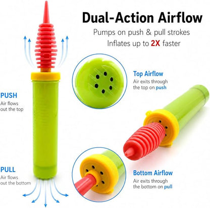 Balloon Pump Handheld Two-Way Dual Action, Air Pump Portable Manual Balloon - Image 3