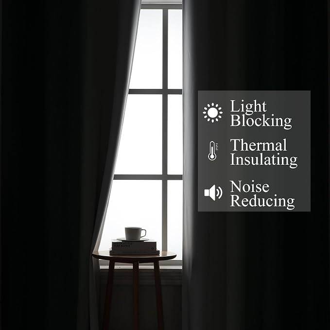 Green and Greyish White Blackout Curtains, Full Light Blocking Gradient Grommet - Image 3