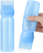 Pimoys Hair Oil Applicator Bottle for Scalp, Root Comb Applicator Bottles Hair Dye Squeeze Bottle Hair Coloring Tools (Blue)
