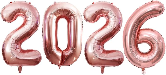 2026 Foil Number Balloons for 2026 New Year Eve Festival Party Supplies by GOER