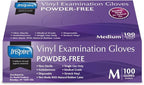 Inspire Exam Grade Powder & Latex Free Stretch Vinyl Gloves, Medium, 100 Count, White