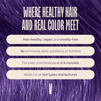 Overtone Daily Color Depositing Conditioner, Vibrant Purple, 8oz, Hydrating, Damage-Free Temporary Hair Color for All Hair Types with Shea Butter & Coconut Oil, Vegan & Cruelty-Free