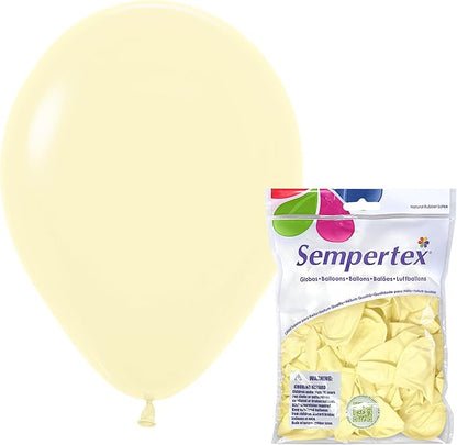 Sempertex Round Pastel Matte Yellow Balloons, 11 Inch, Graduation, Baby Shower by Sempertex