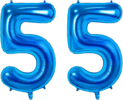 Number 55 Balloons for 55th Birthday Party Decorations, 0-100 Large No.55 by Joycard