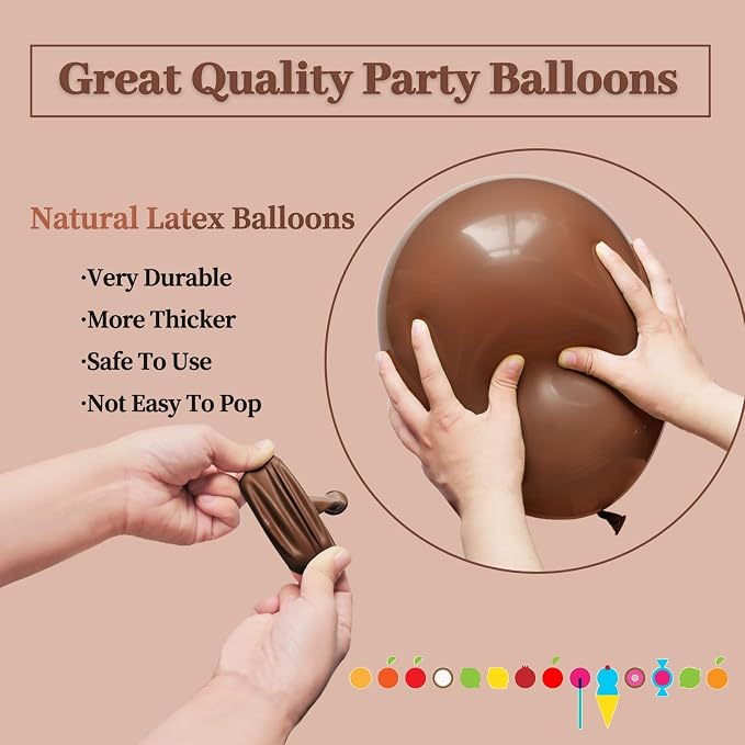 110pcs Brown Balloon 12 inch - Image 4