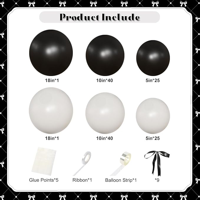 Black and White Balloon Arch Kit - Image 5