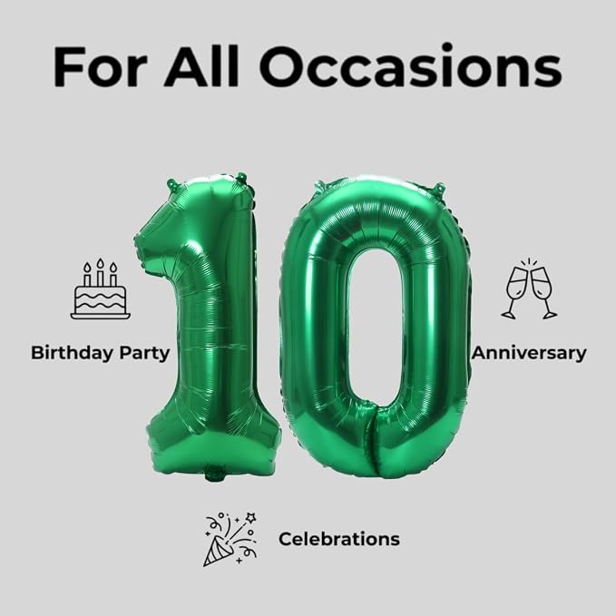 Number 10 Balloon Foil Mylar Balloons - Image 7